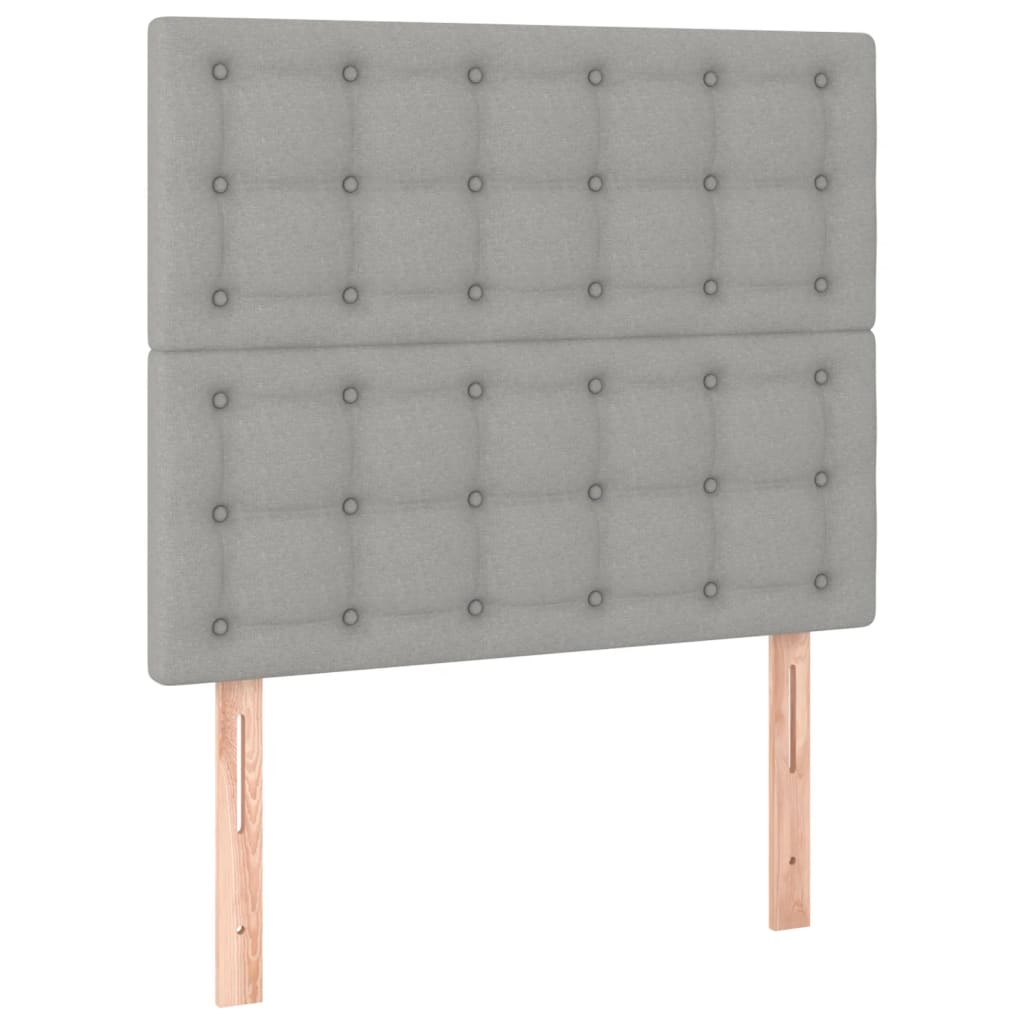 Krevet box spring s madracem LED svjetlosivi 80x200 cm tkanina