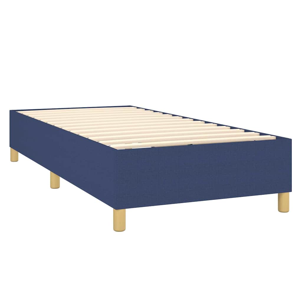 Krevet box spring s madracem LED plavi 80 x 200 cm od tkanine