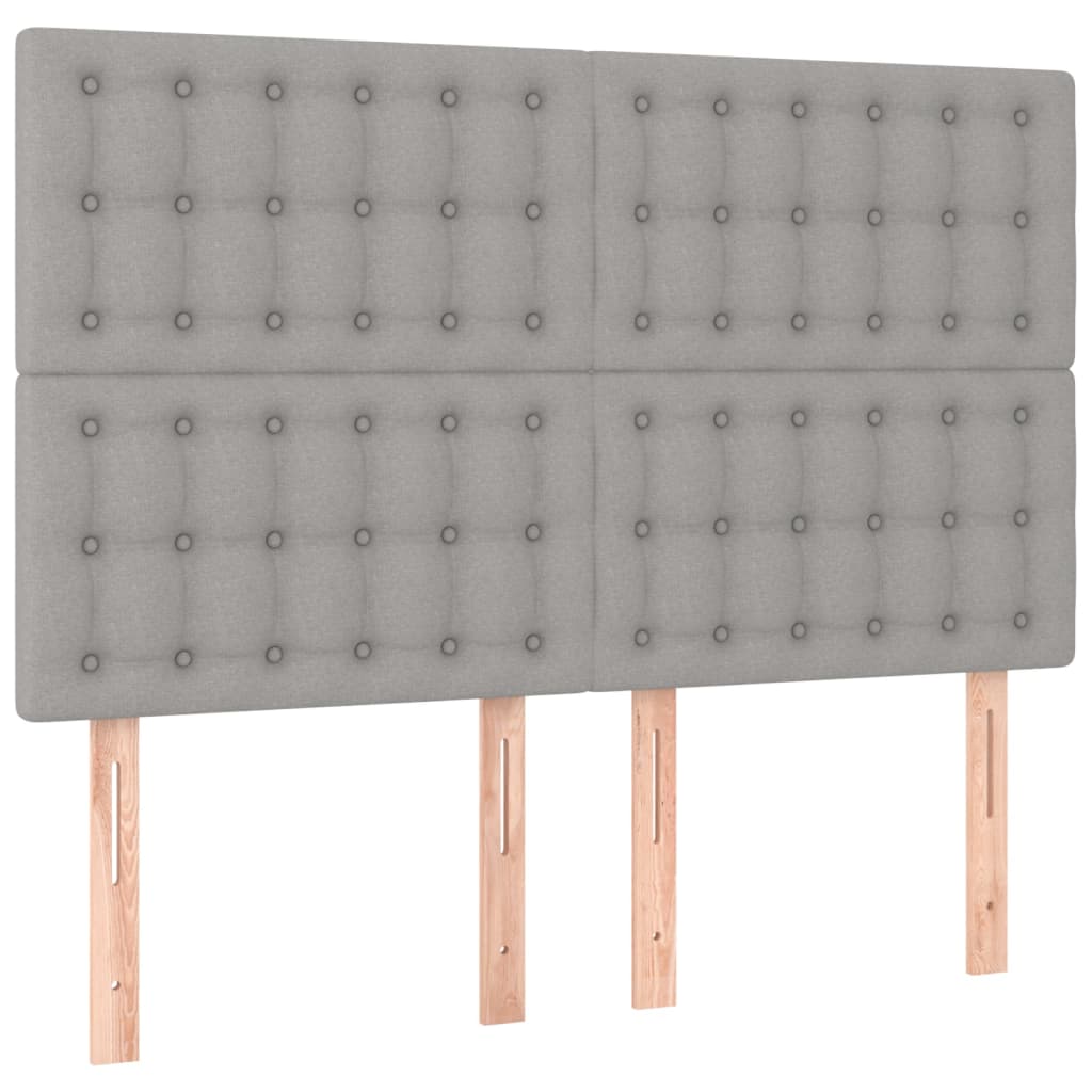 Krevet box spring s madracem LED svjetlosivi 140x200 cm tkanina