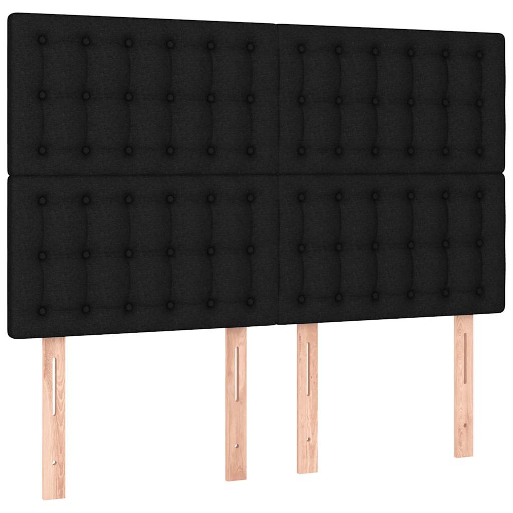 Krevet box spring s madracem LED crni 140x200 cm od tkanine