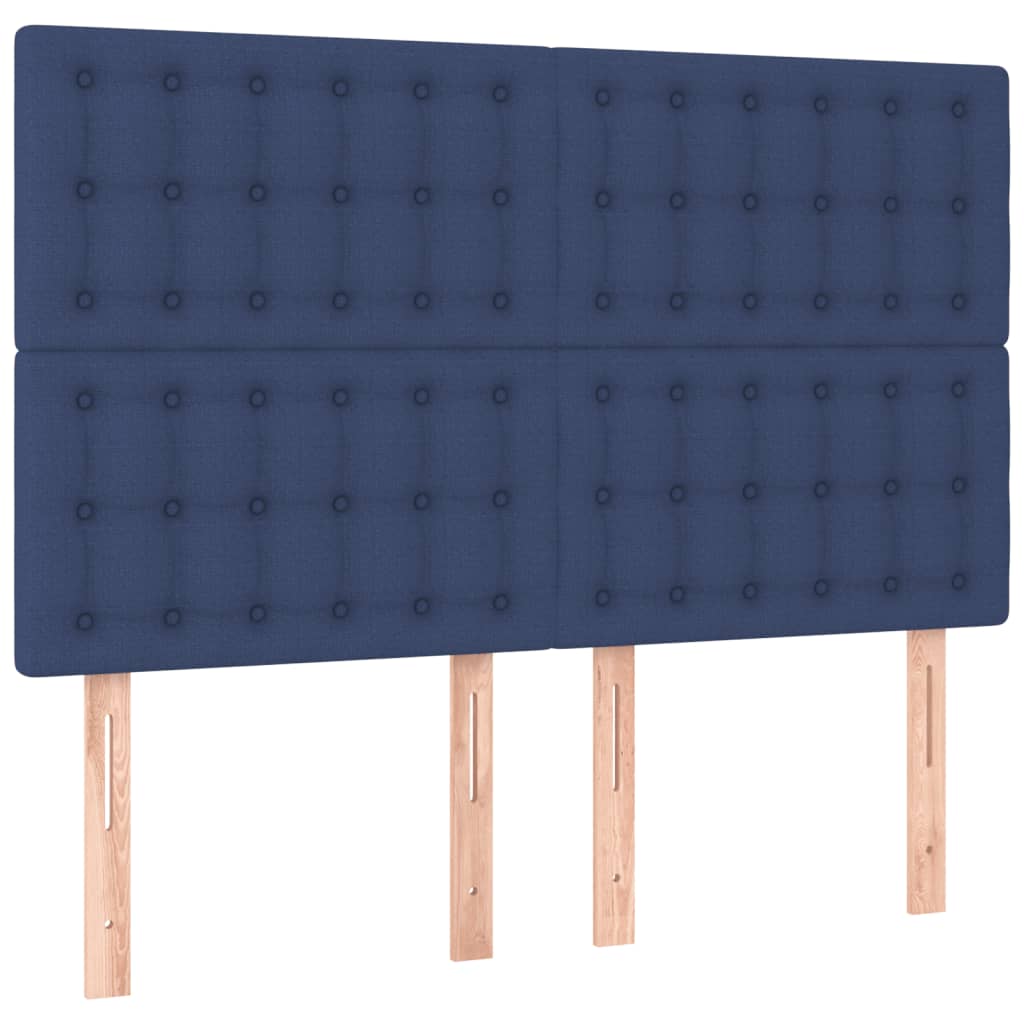 Krevet box spring s madracem LED plavi 140x200 cm od tkanine
