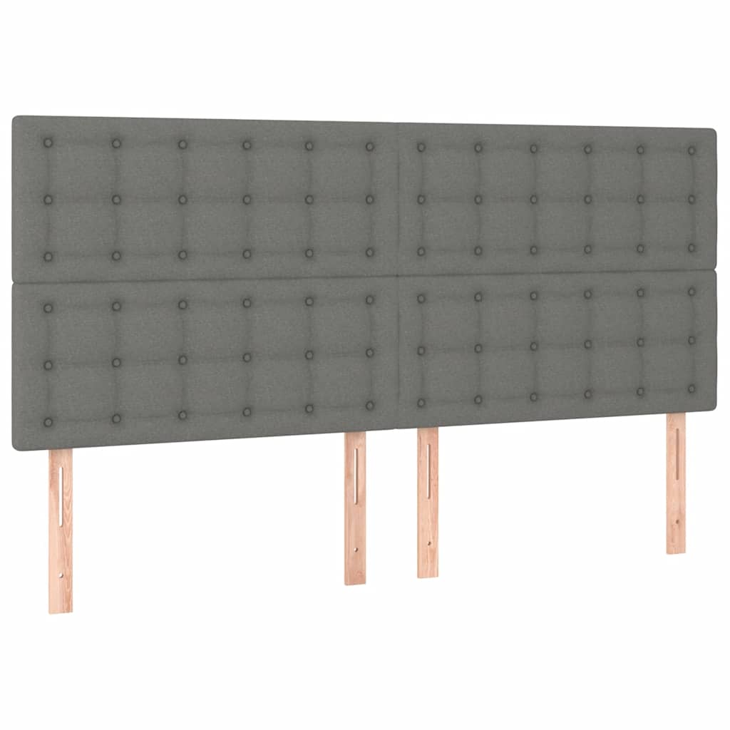 Krevet box spring s madracem LED tamnosivi 200x200 cm tkanina