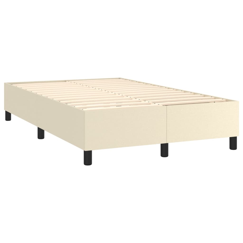 Krevet box spring s madracem LED krem 120x200cm od umjetne kože