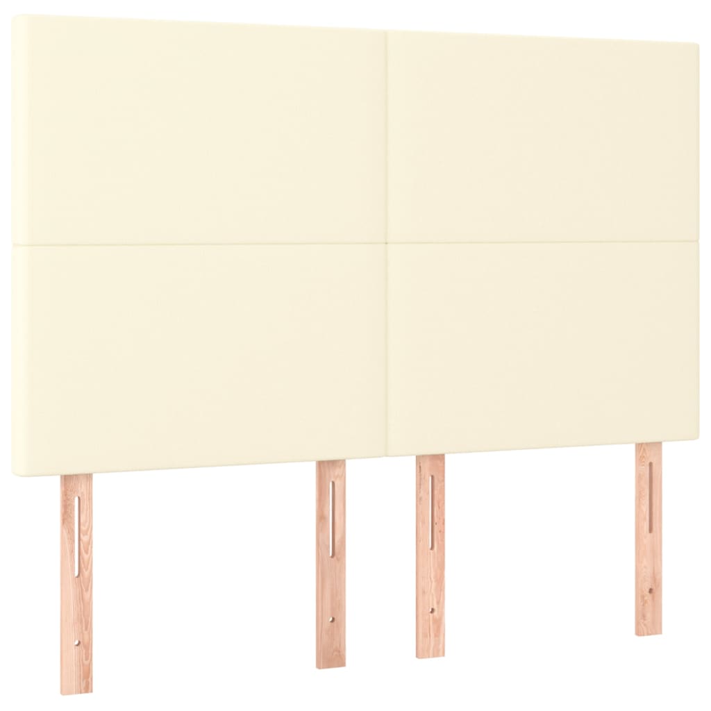 Krevet box spring s madracem LED krem 140x190cm od umjetne kože