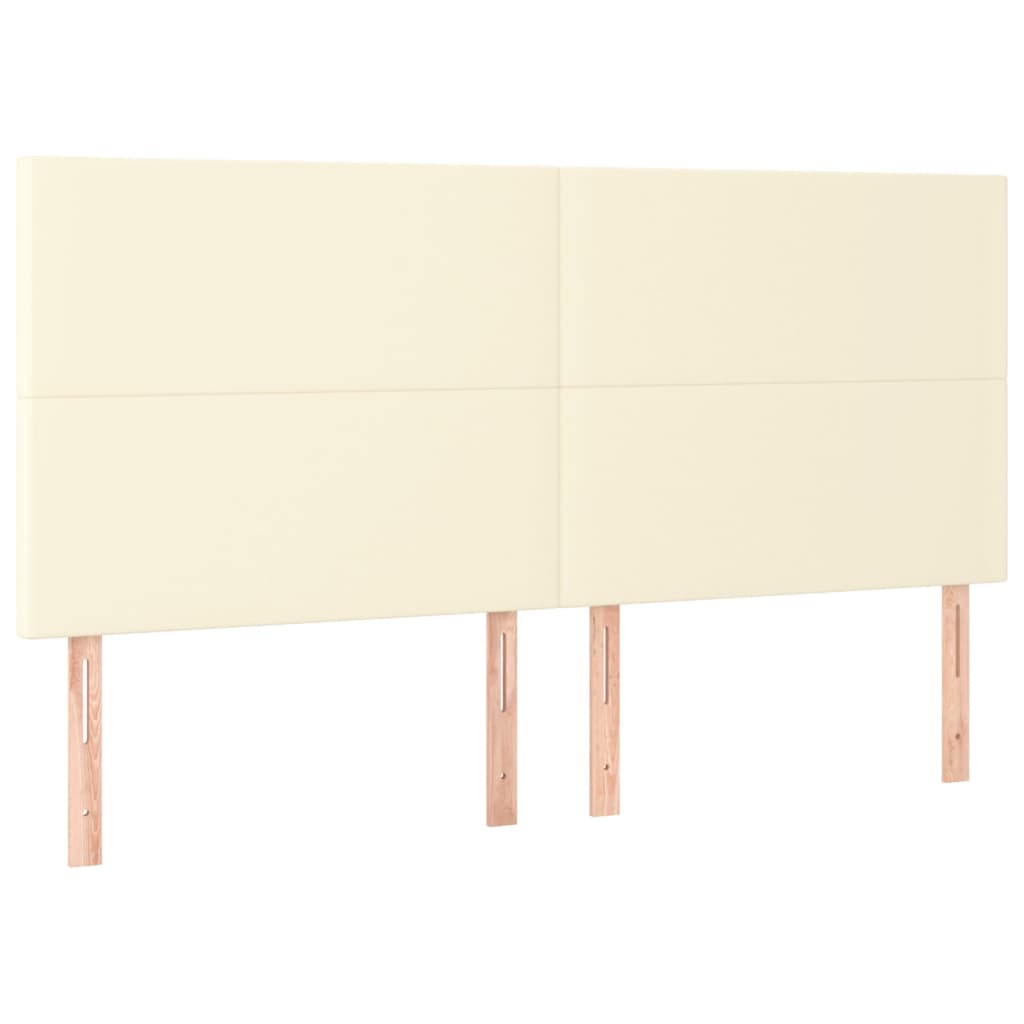 Krevet box spring s madracem LED krem 200x200cm od umjetne kože
