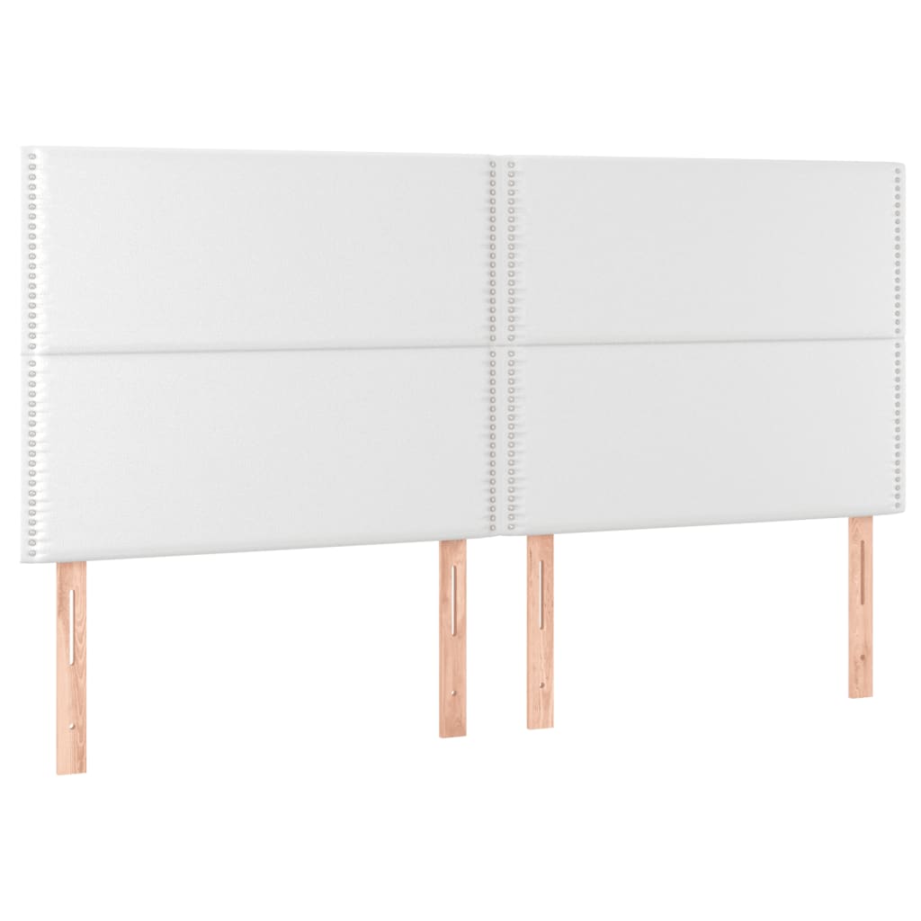 Krevet box spring s madracem LED bijeli 200x200 cm umjetna koža