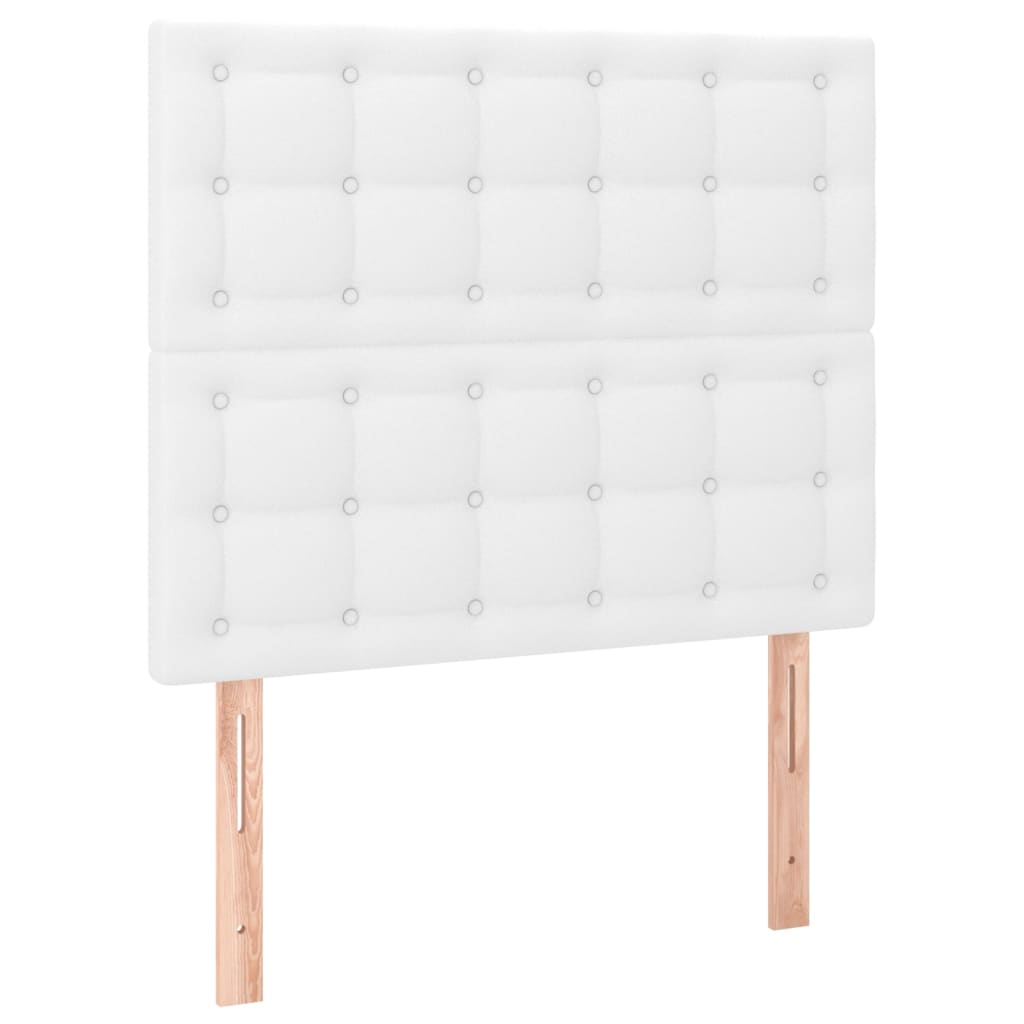 Krevet box spring s madracem LED bijeli 90x190 cm umjetna koža