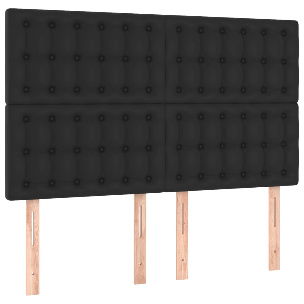 Krevet box spring s madracem LED crni 140 x 190 cm umjetna koža