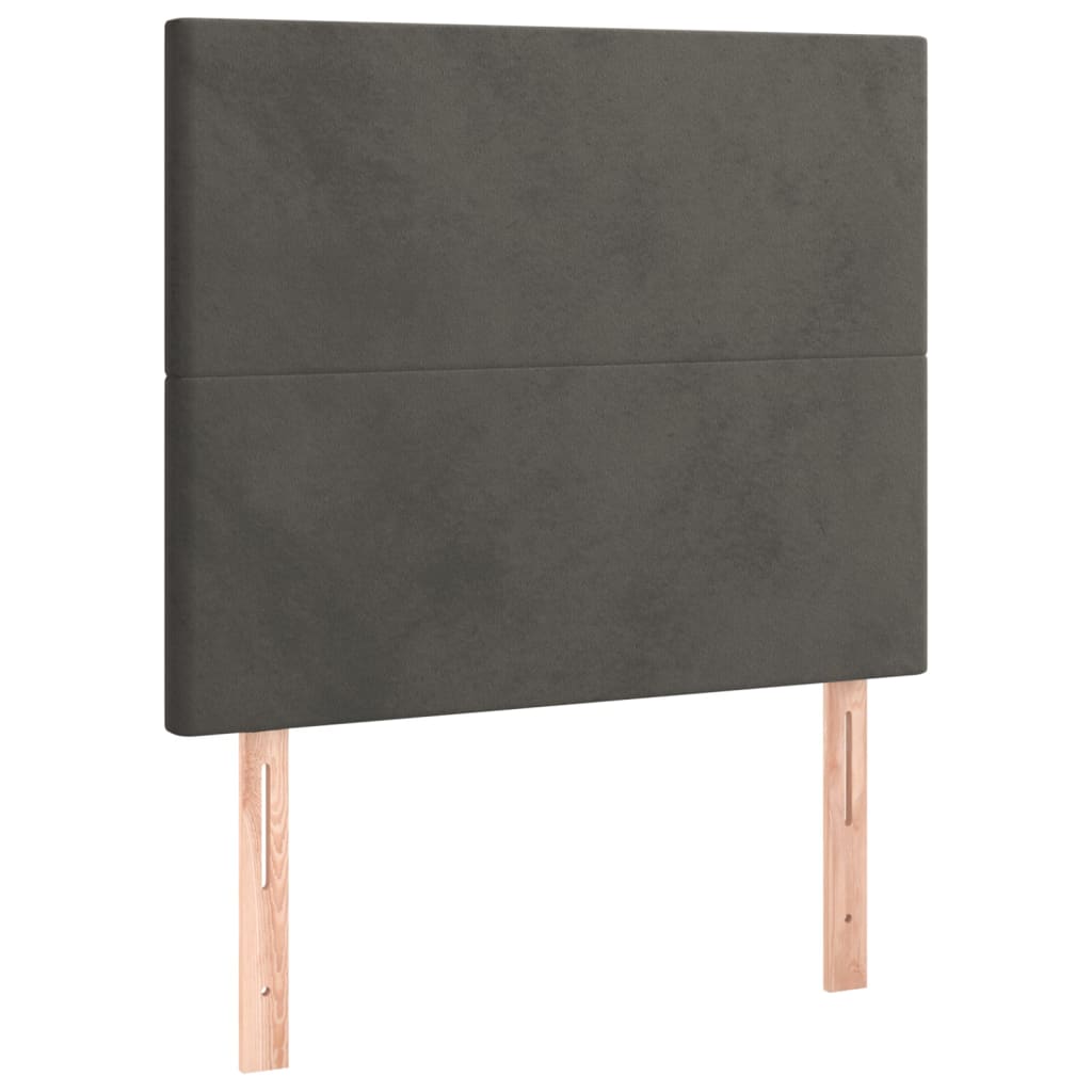 Krevet box spring s madracem LED tamnosivi 90x190 cm baršun
