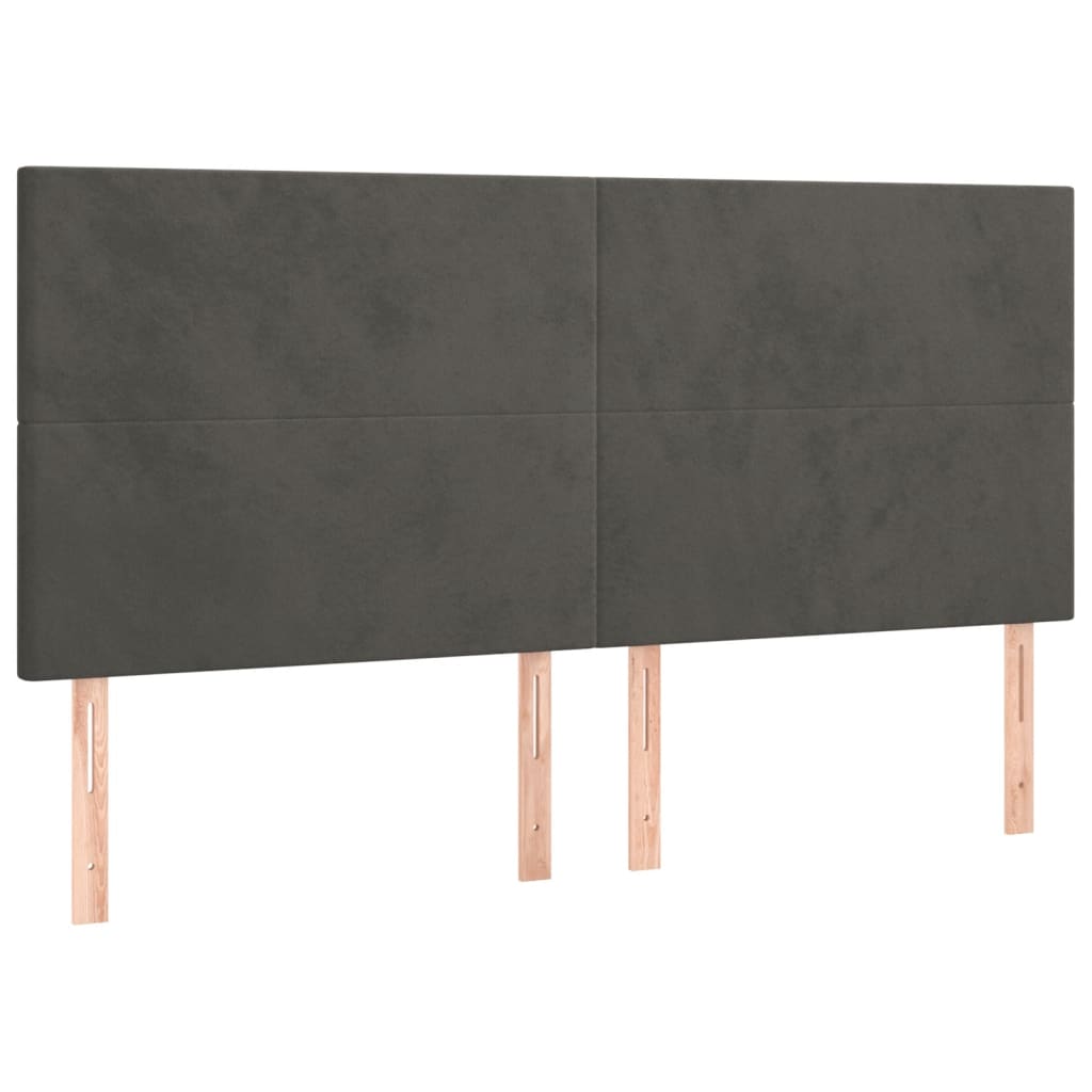 Krevet box spring s madracem LED tamnosivi 180x200 cm baršun