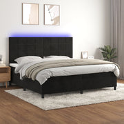 Krevet box spring s madracem LED baršun