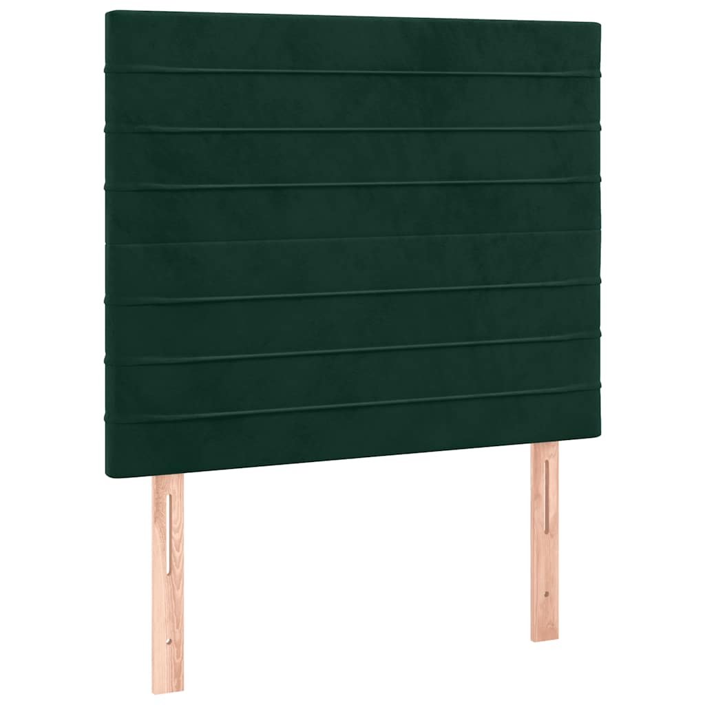Krevet box spring s madracem LED tamnozeleni 120x200 cm baršun