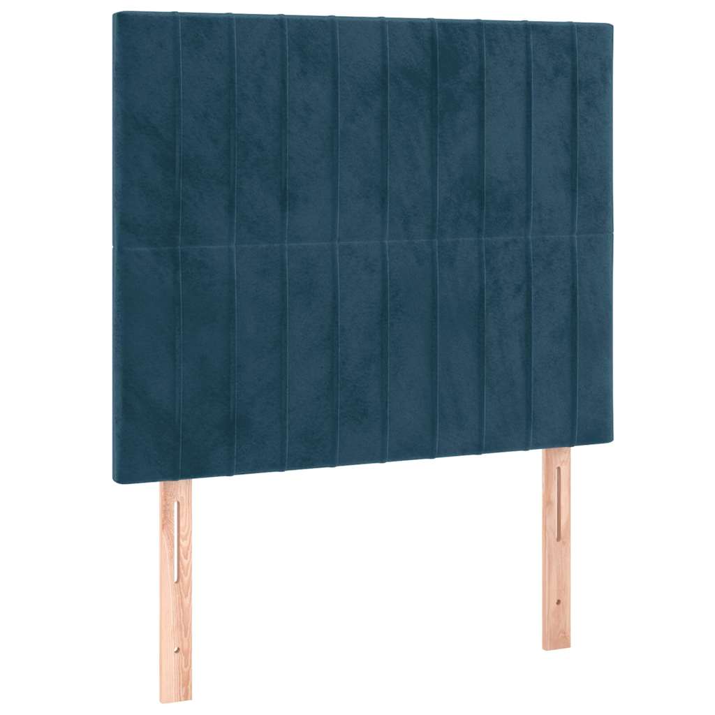 Krevet box spring s madracem LED tamnoplavi 100x200 cm baršun