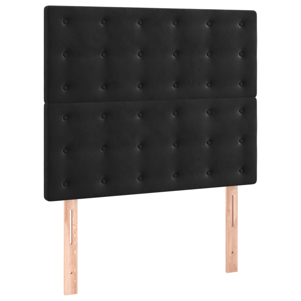Krevet box spring s madracem LED crni 120 x 200 cm baršun