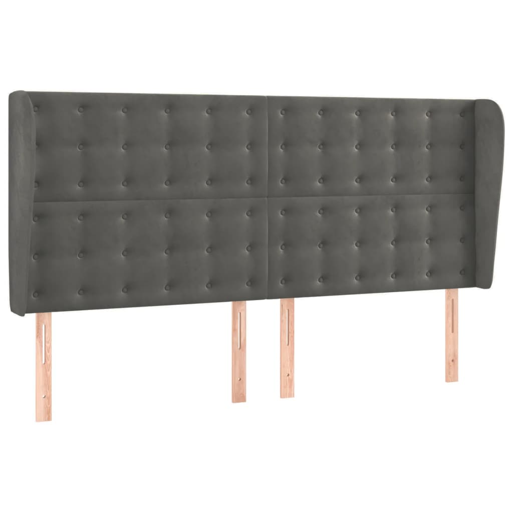 Krevet box spring s madracem LED tamnosivi 160x200 cm baršun