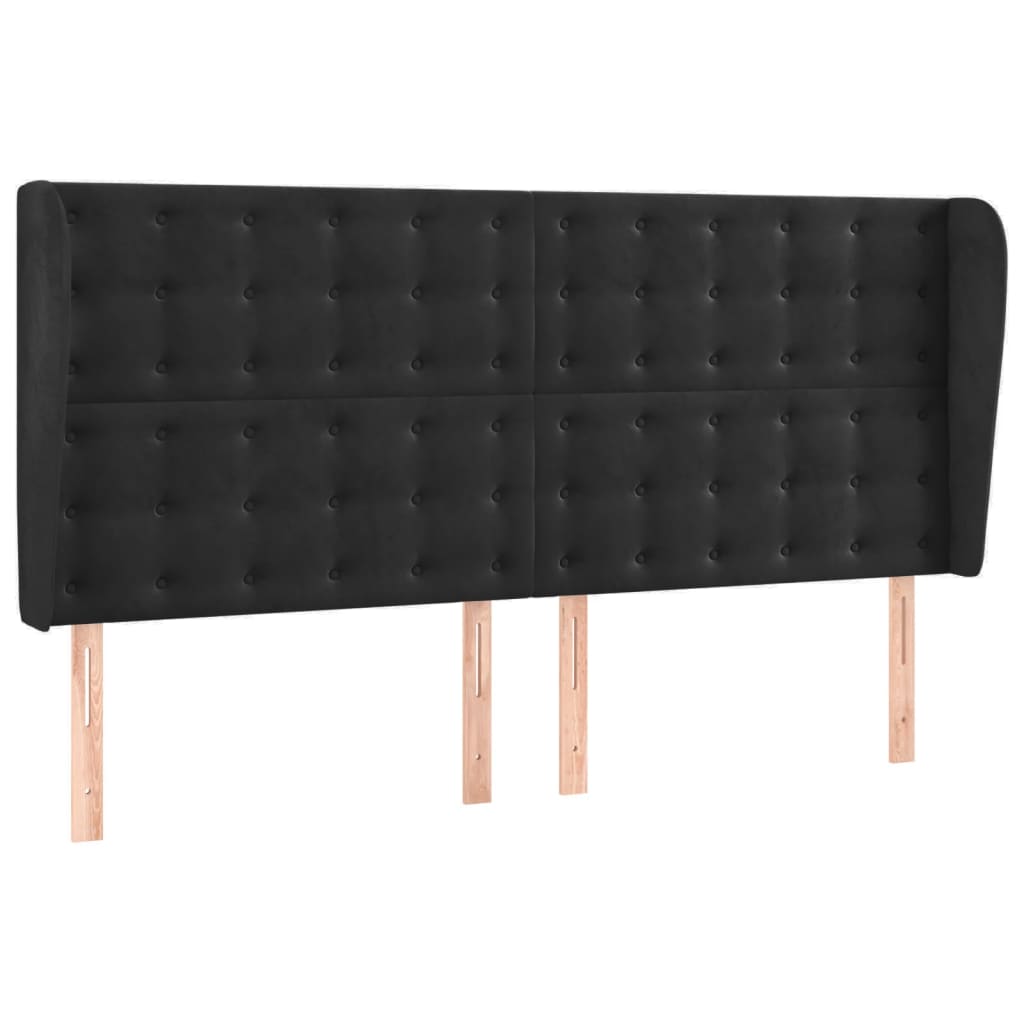 Krevet box spring s madracem LED crni 160x200 cm baršun