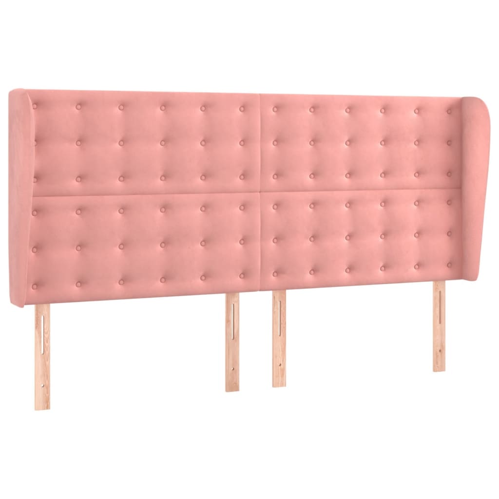 Krevet box spring s madracem LED ružičasti 160x200cm baršunasti