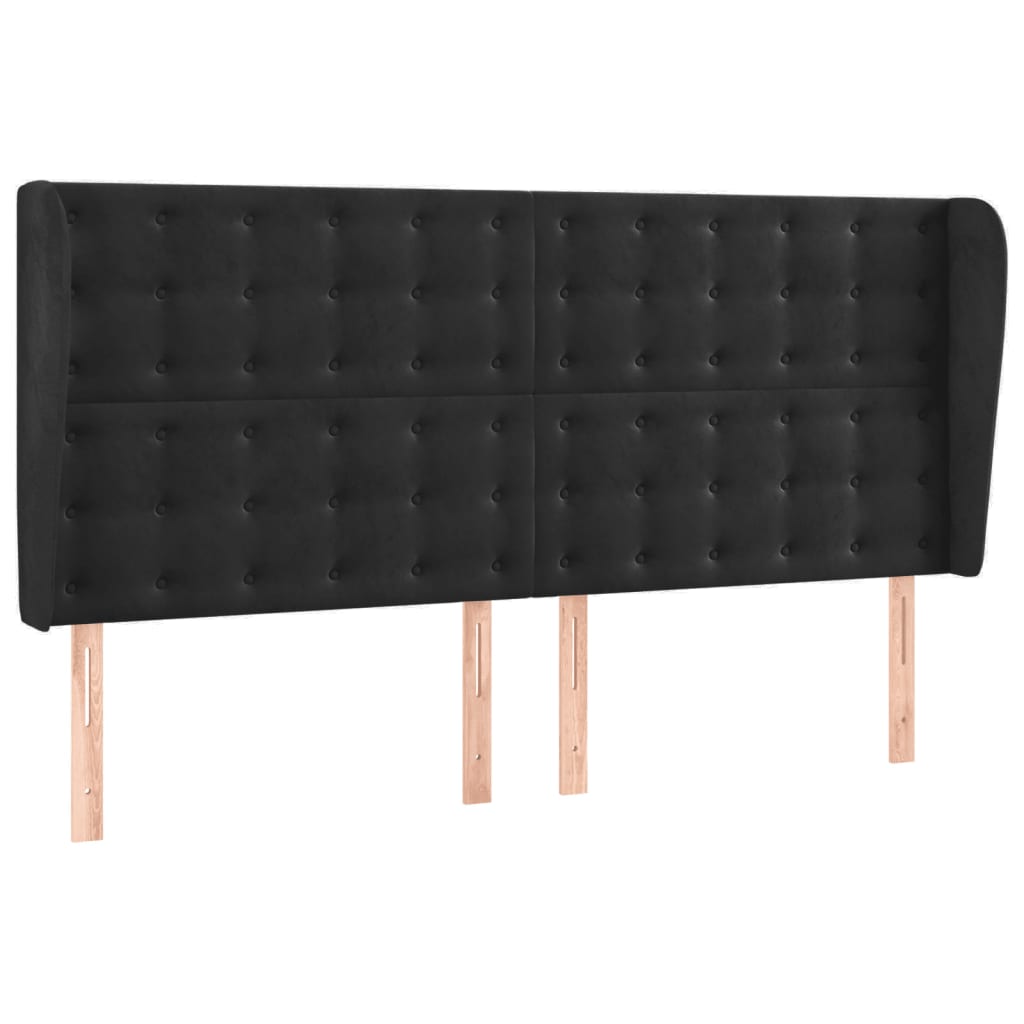 Krevet box spring s madracem LED crni 200x200 cm baršun