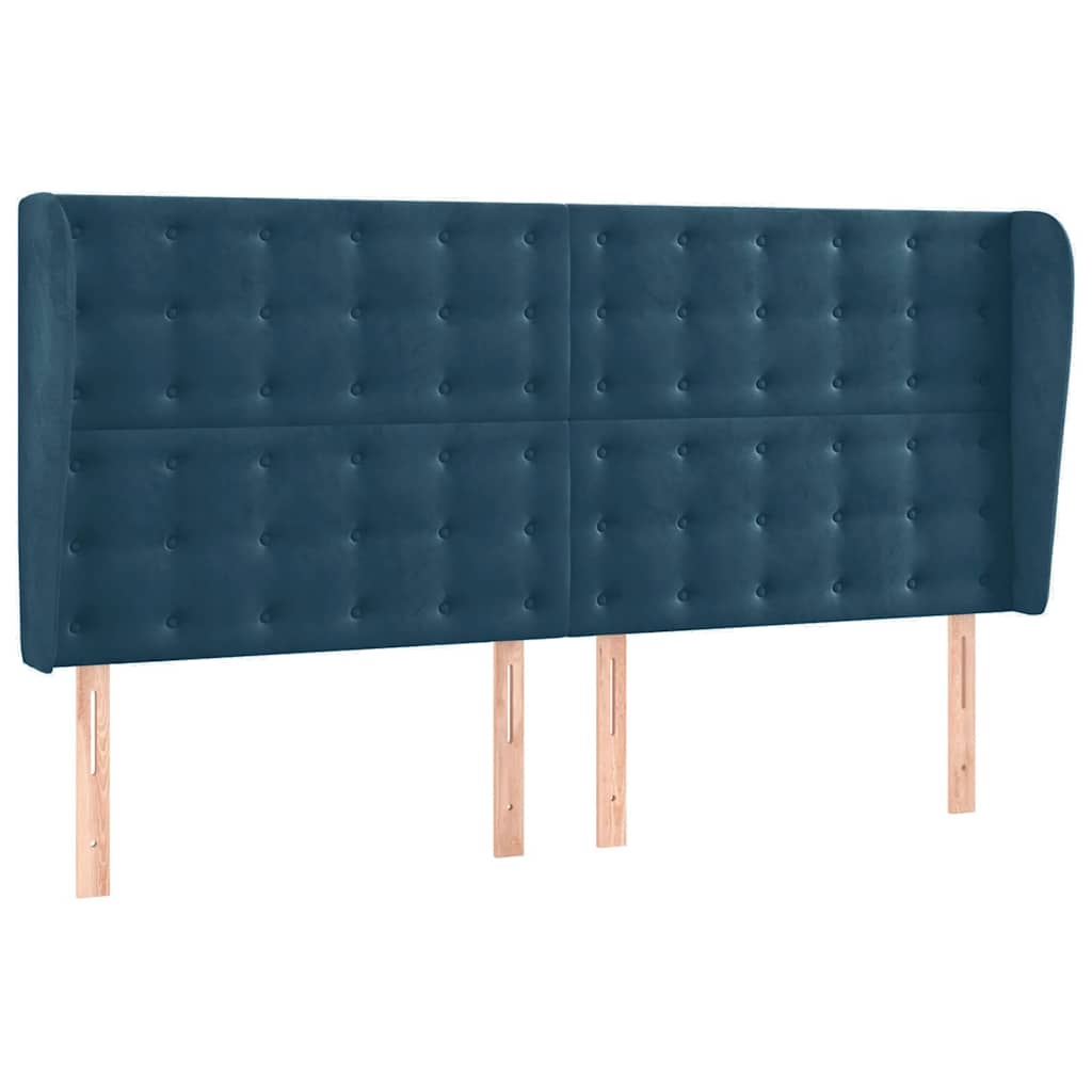 Krevet box spring s madracem LED tamnoplavi 200x200 cm baršun