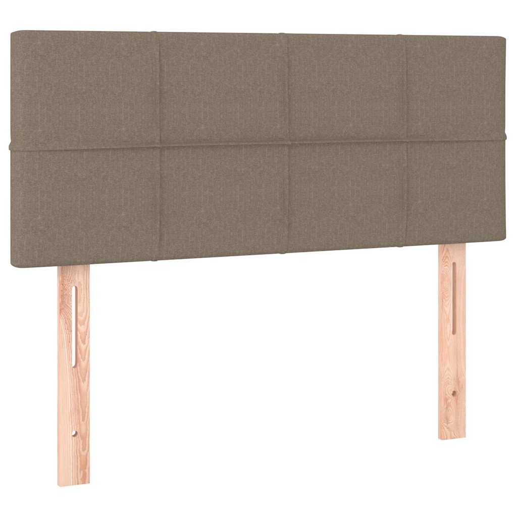 Krevet s oprugama i madracem smeđesivi 80x200 cm od tkanine