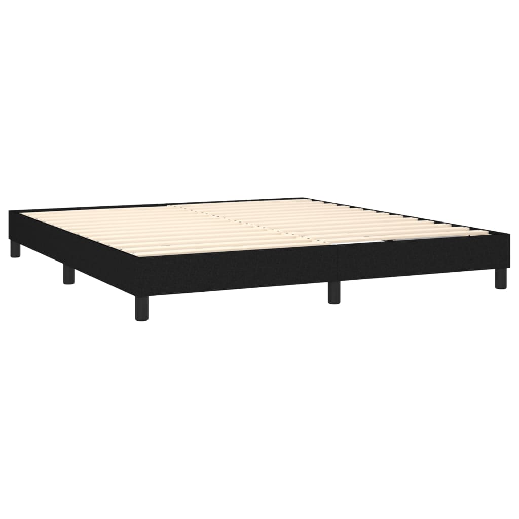 Krevet s oprugama i madracem crni 180x200 cm od tkanine
