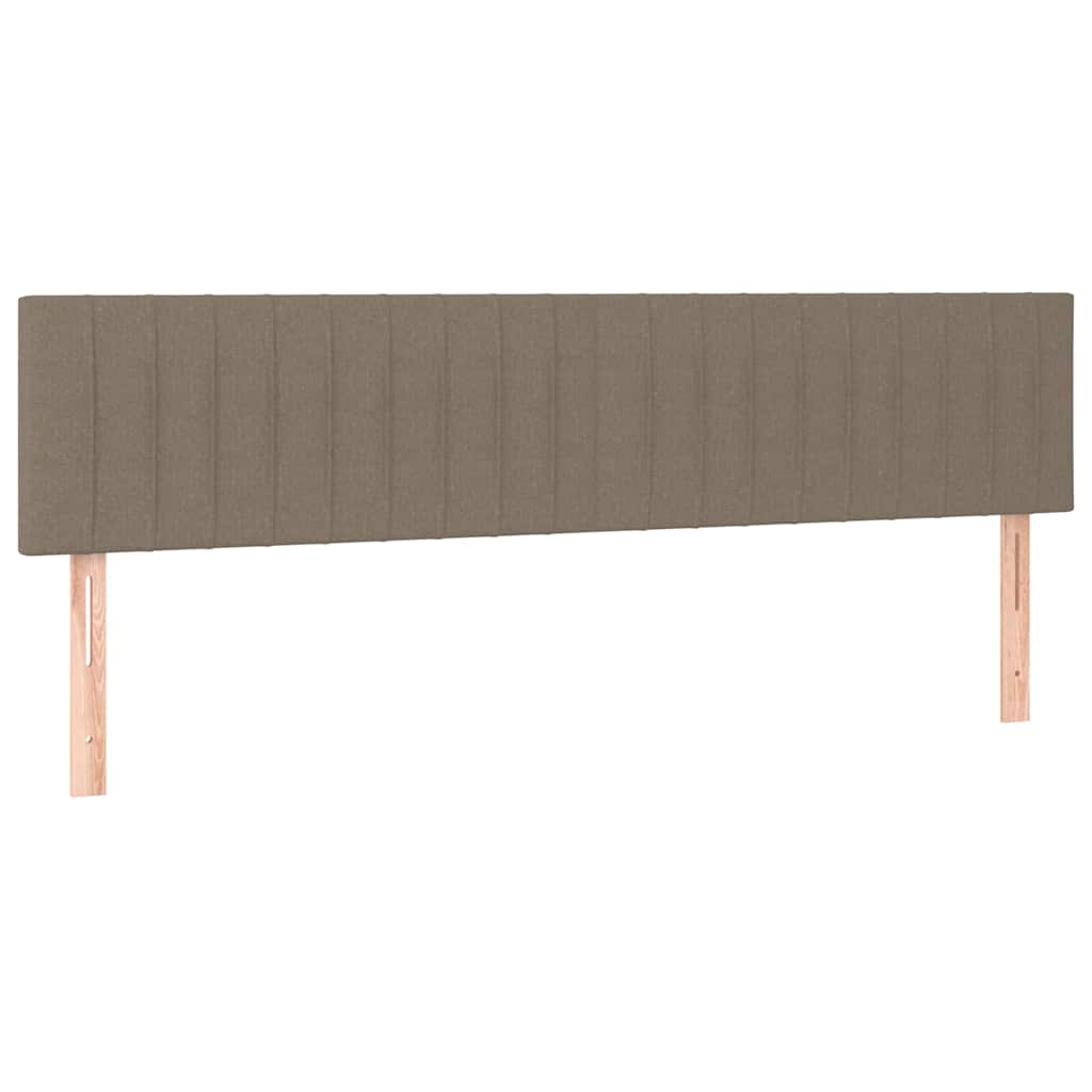 Krevet s oprugama i madracem smeđesivi 200x200 cm od tkanine