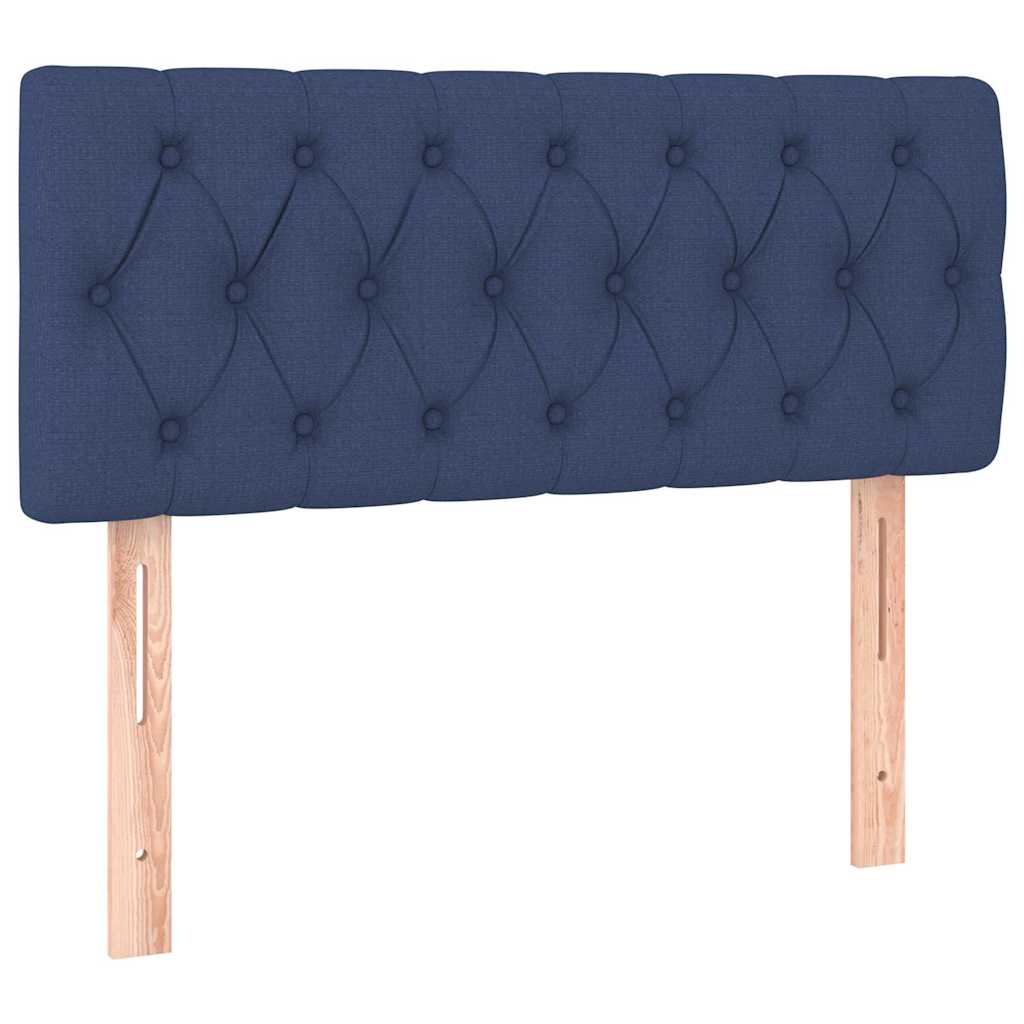 Krevet s oprugama i madracem plavi 100 x 200 cm od tkanine