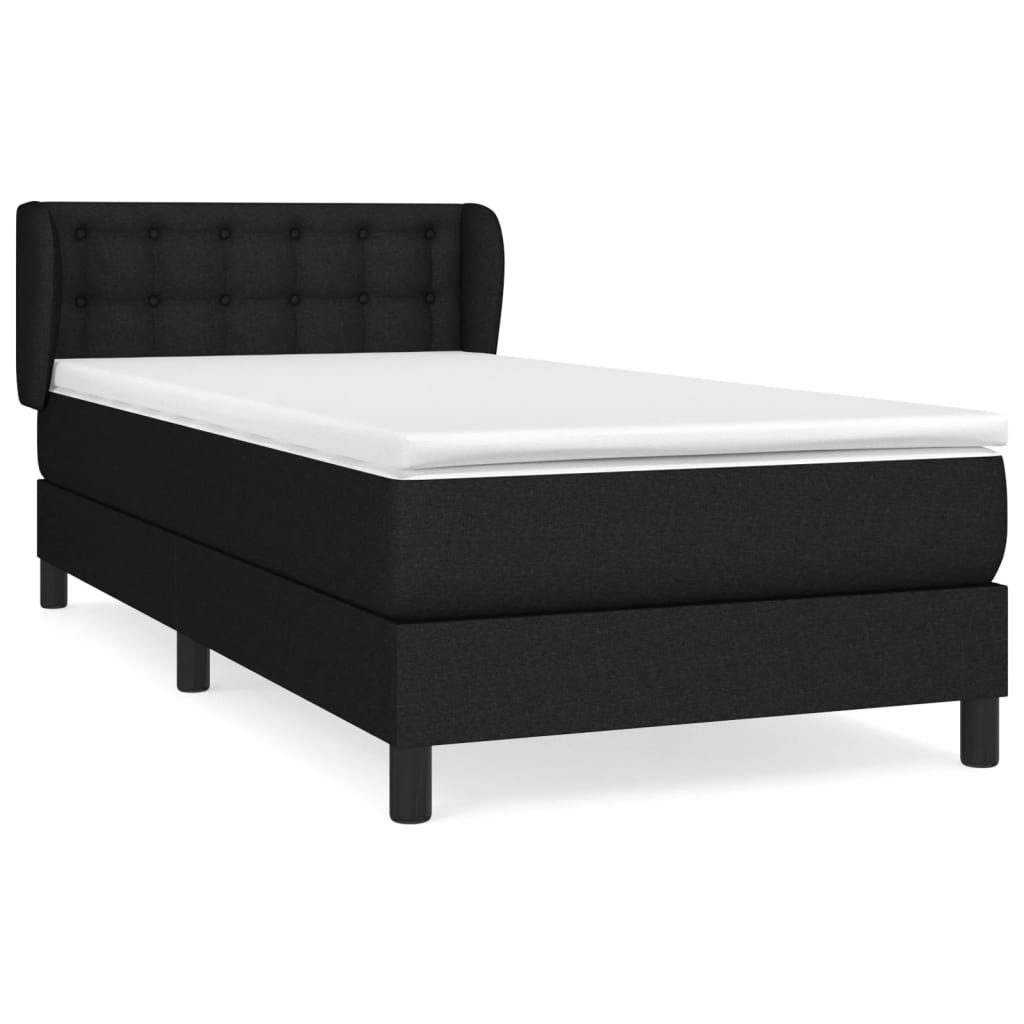 Box spring krevet s madracem crni 90x190 cm od tkanine