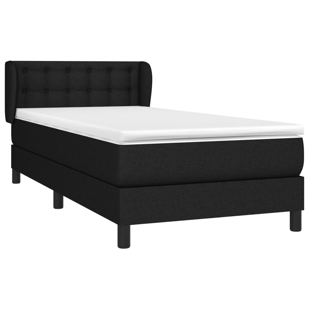 Box spring krevet s madracem crni 90x190 cm od tkanine