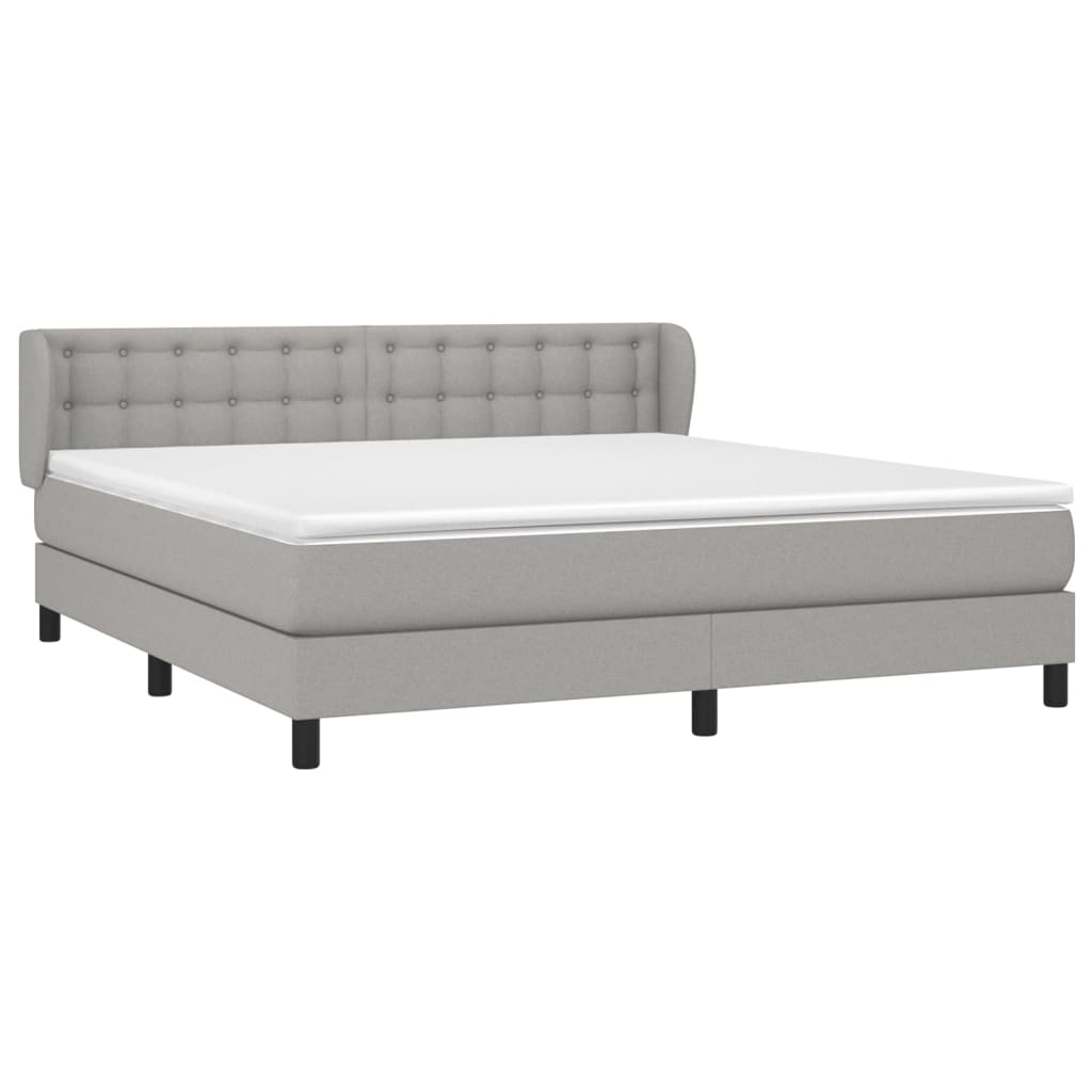 Krevet box spring s madracem svjetlosiva 160x200 cm tkanina