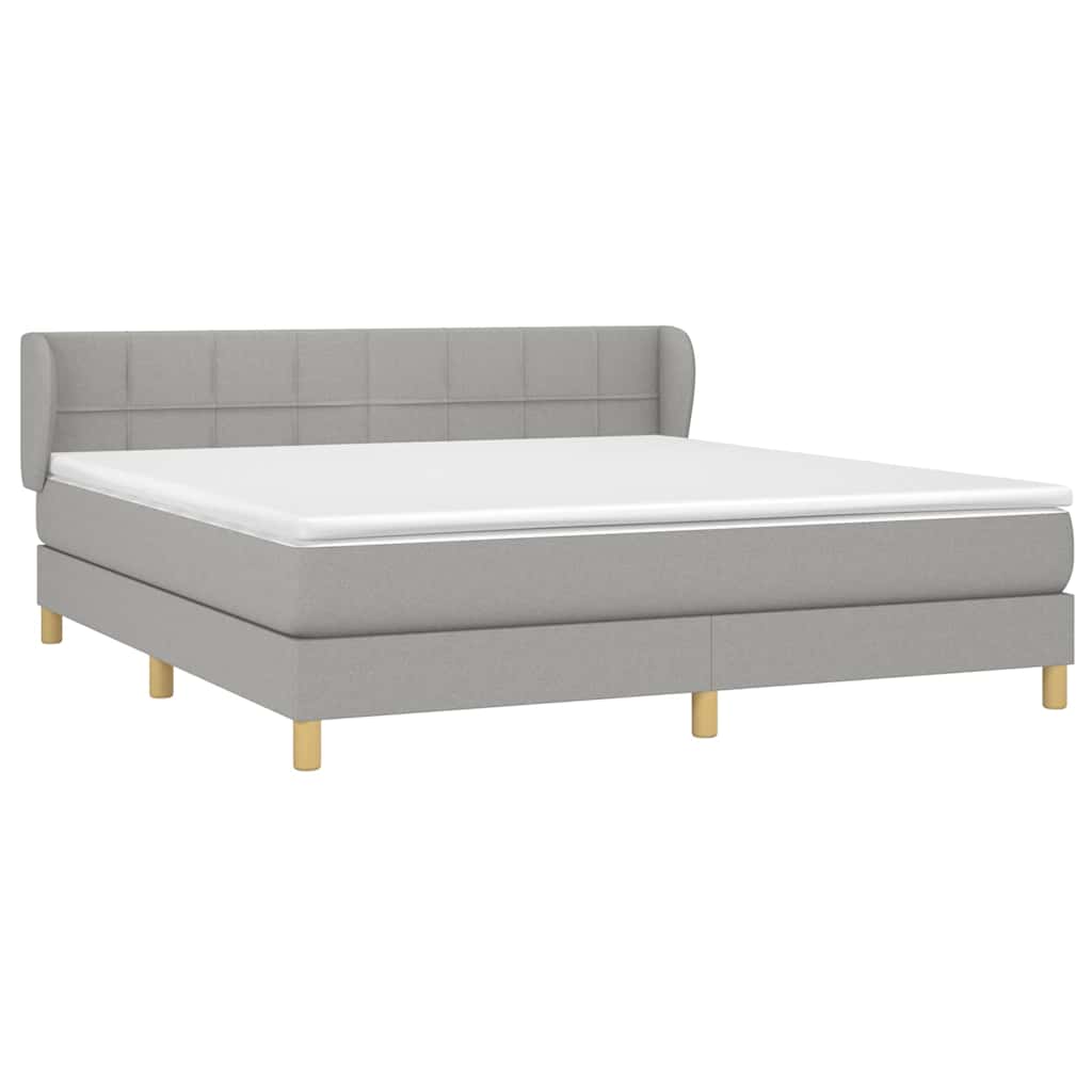Krevet box spring s madracem svjetlosiva 160x200 cm tkanina