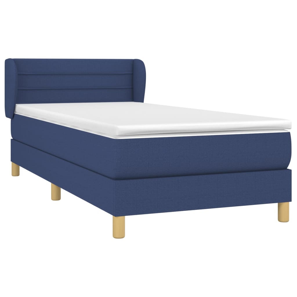 Krevet s oprugama i madracem plavi 80x200 cm od tkanine