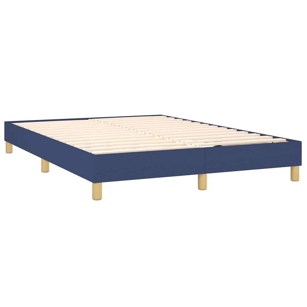 Krevet s oprugama i madracem plavi 140 x 190 cm od tkanine