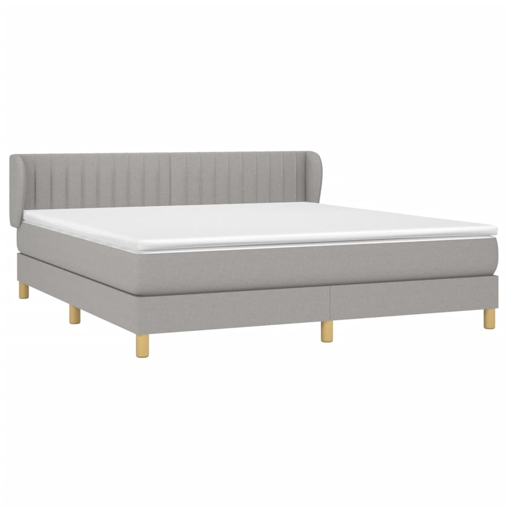 Krevet box spring s madracem svjetlosiva 160x200 cm tkanina