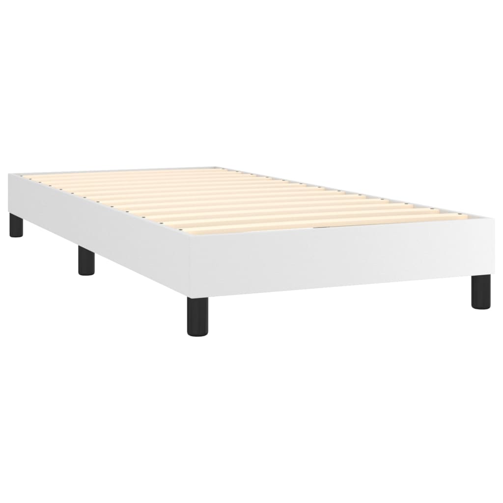 Krevet s oprugama i madracem bijeli 80 x 200 cm od umjetne kože