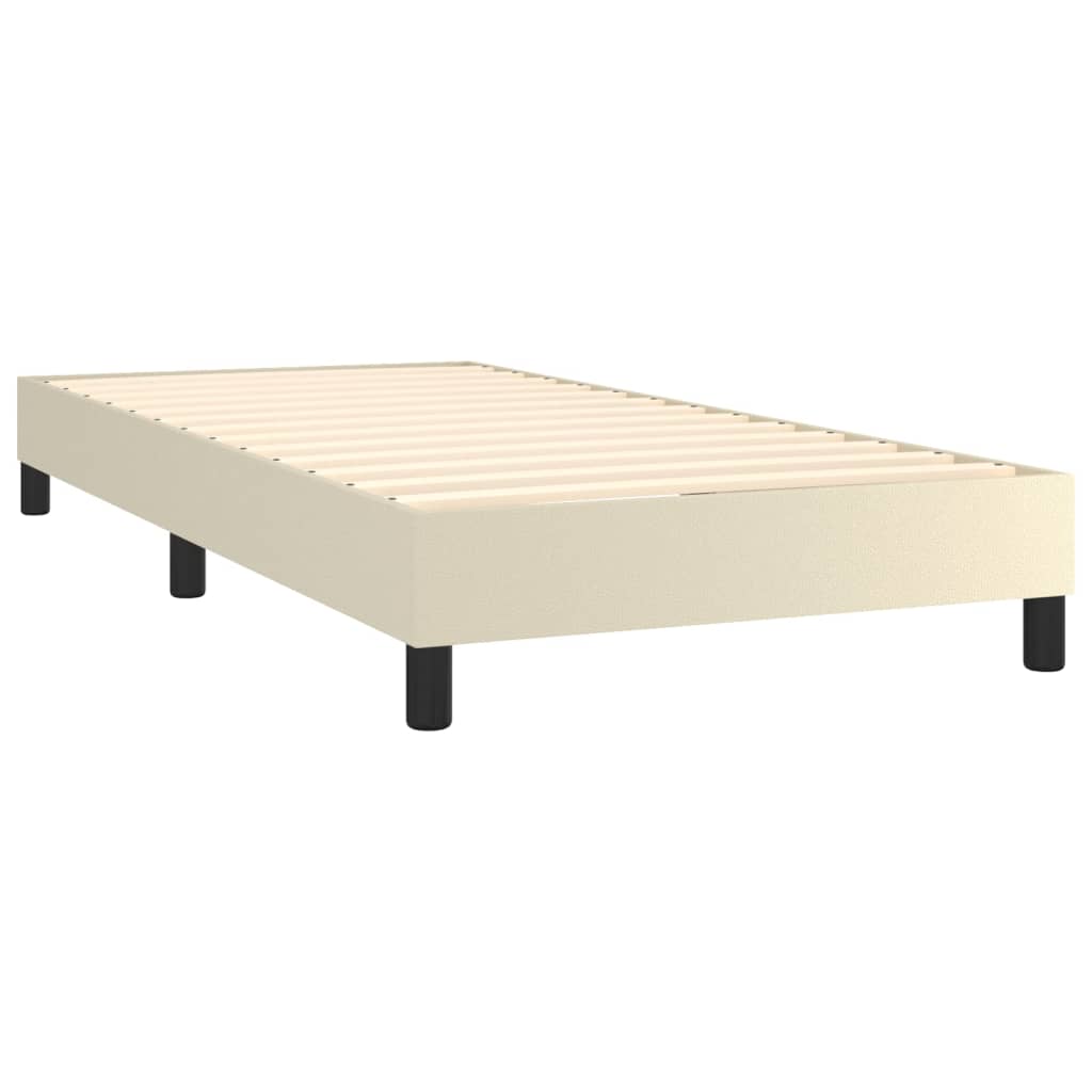 Krevet s oprugama i madracem krem 80 x 200 cm od umjetne kože