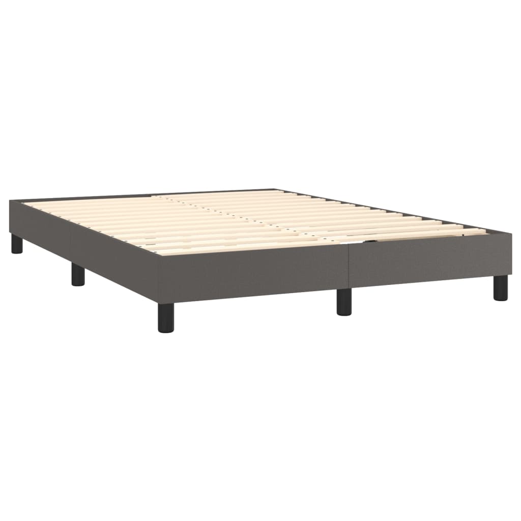 Krevet s oprugama i madracem sivi 140x190 cm od umjetne kože