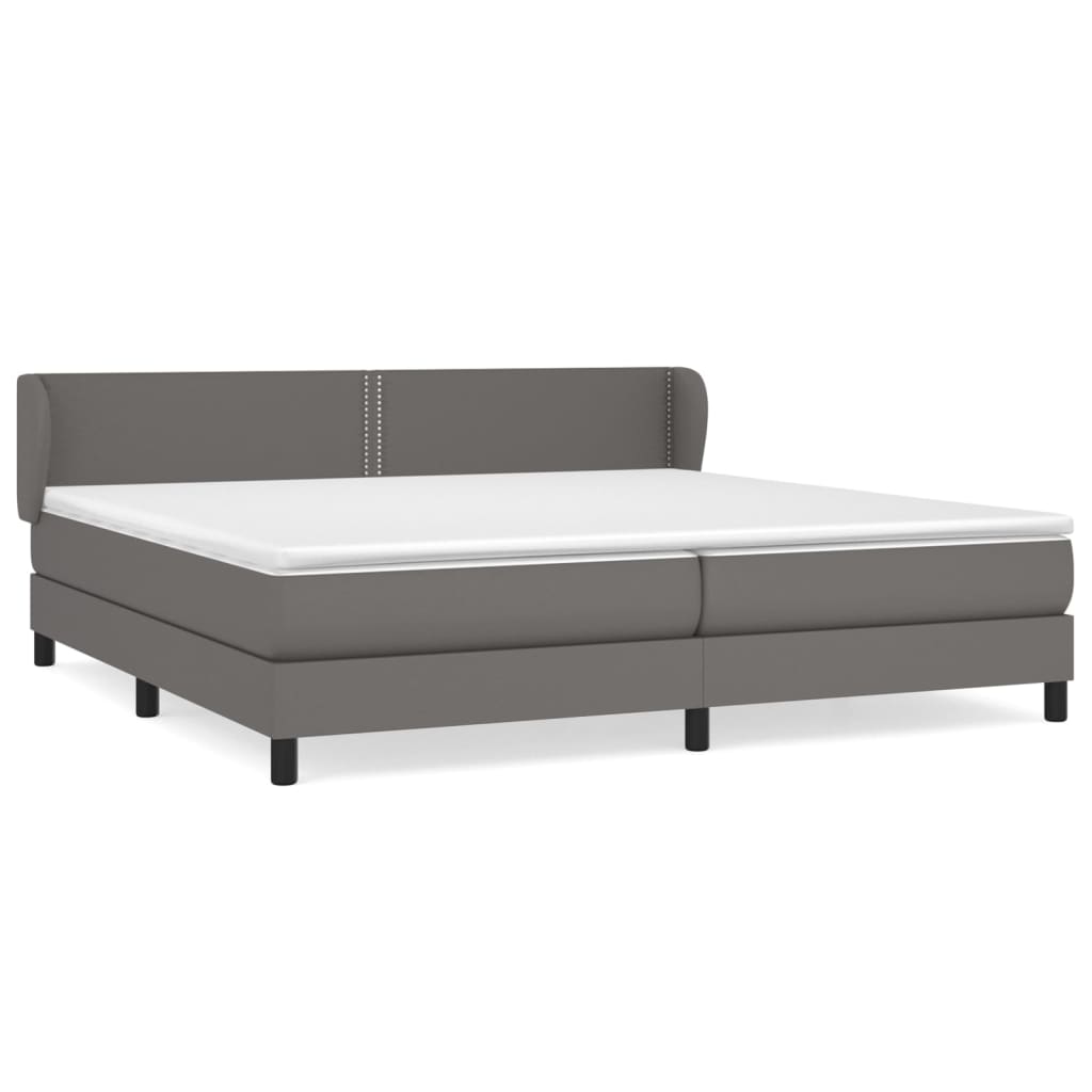 Krevet s oprugama i madracem sivi 200x200 cm od umjetne kože