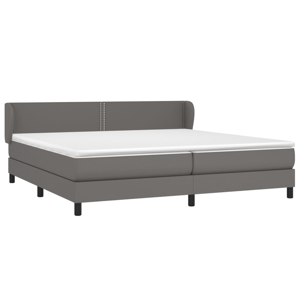 Krevet s oprugama i madracem sivi 200x200 cm od umjetne kože