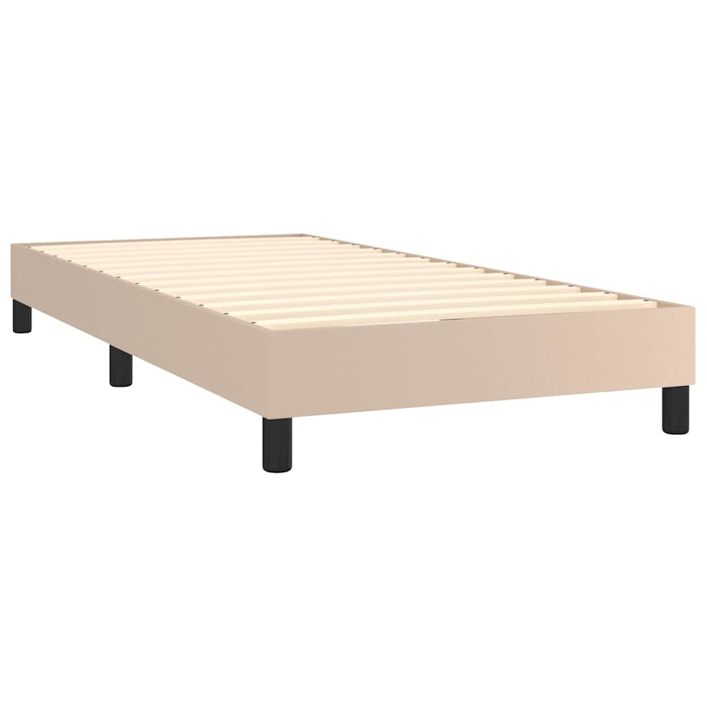 Krevet s oprugama i madrac cappuccino 100x200cm od umjetne kože