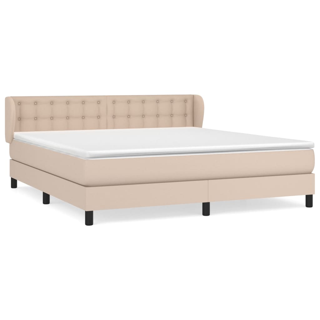 Krevet box spring s madracem cappuccino 180x200 cm umjetna koža