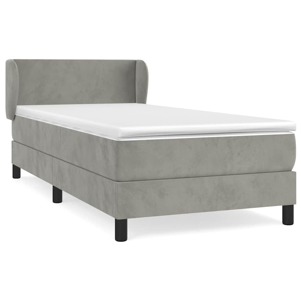 Box spring krevet s madracem svjetlosivi 80 x 200 cm baršunasti
