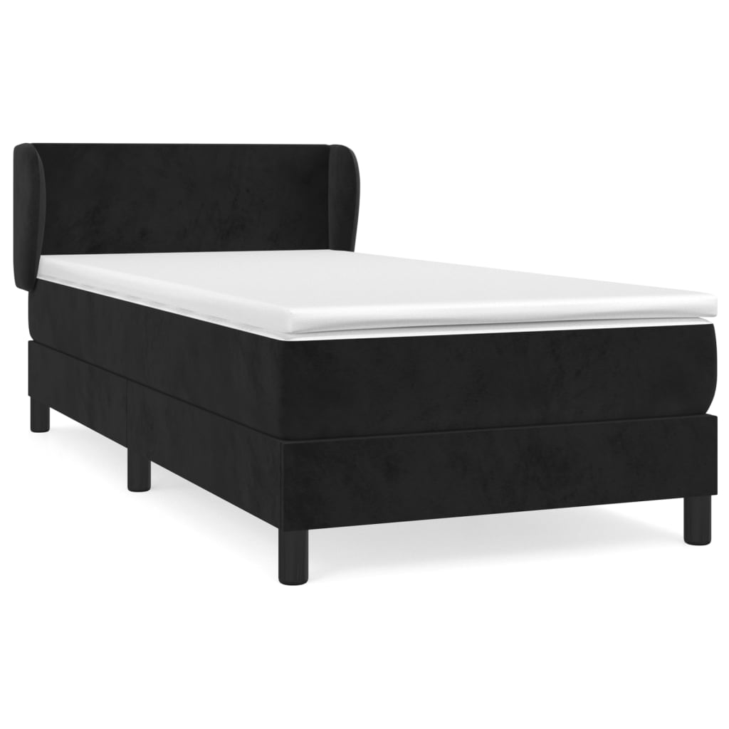 Box spring krevet s madracem crni 90x190 cm baršunasti