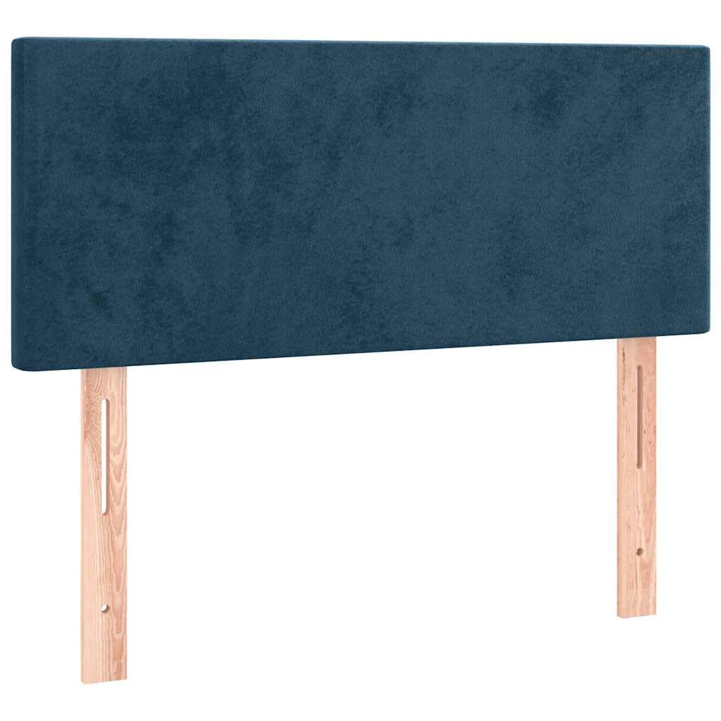 Box spring krevet s madracem tamnoplavi 90x200 cm baršunasti
