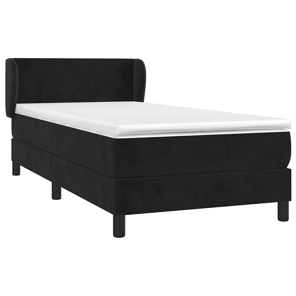 Box spring krevet s madracem crni 100x200 cm baršunasti