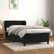 Box spring krevet s madracem crni 100x200 cm baršunasti