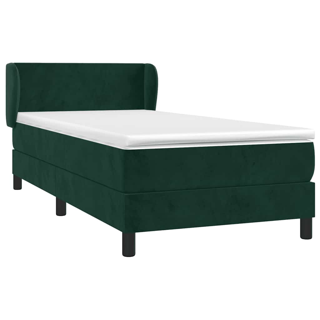 Box spring krevet s madracem tamnozeleni 100x200 cm baršunasti
