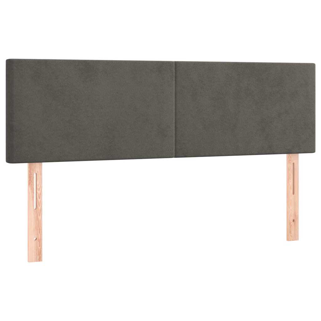 Krevet s oprugama i madracem tamnosivi 140x190 cm baršunasti