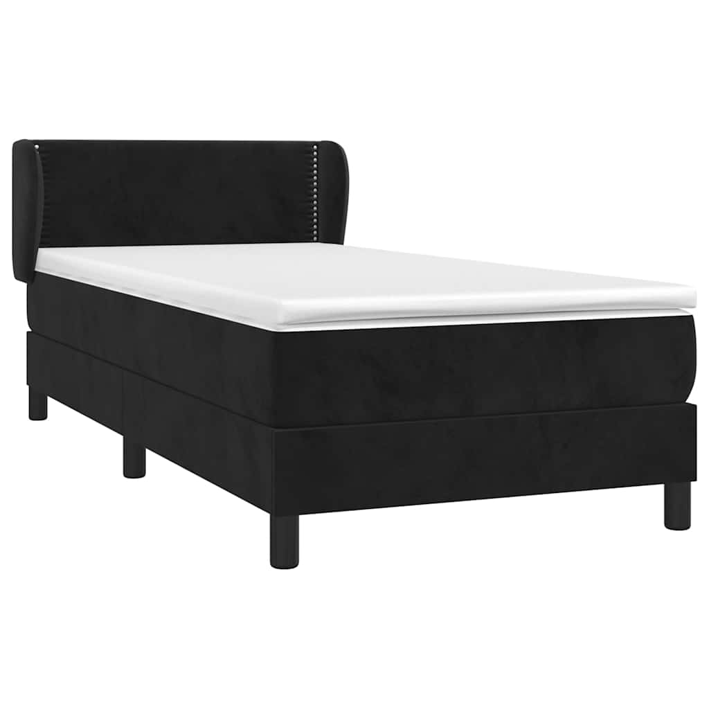 Box spring krevet s madracem crni 100x200 cm baršunasti