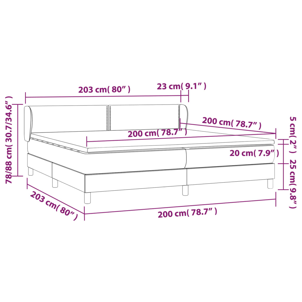 Krevet s oprugama i madracem svjetlosivi 200x200 cm baršunasti